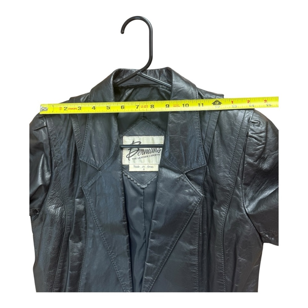 Vintage Classic  Bermans Leather Jacket Women’s Size 6 Black Fashion All Season - Picture 7 of 10